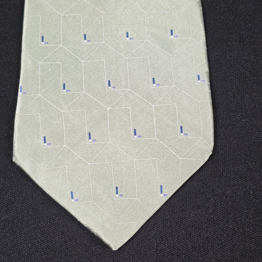 ALEXANDER JULIAN COLOURS Men's Green Blue Geometric Silk Tie